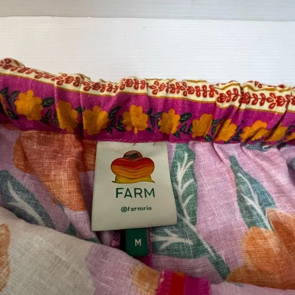 Farm Rio Pink Flower Tapestry Shorts Size M - Picture 4 of 10